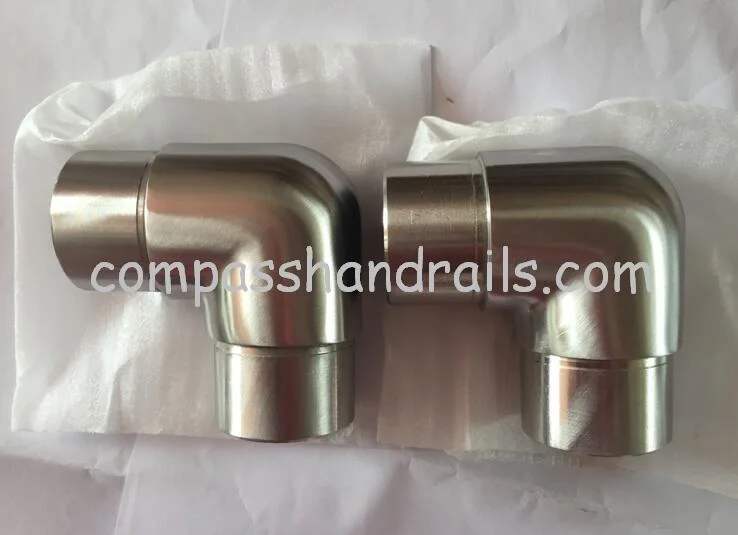 Stainless Steel Railing Balustrade System Handrail Tube Fittings Round 180 Degree Joiner