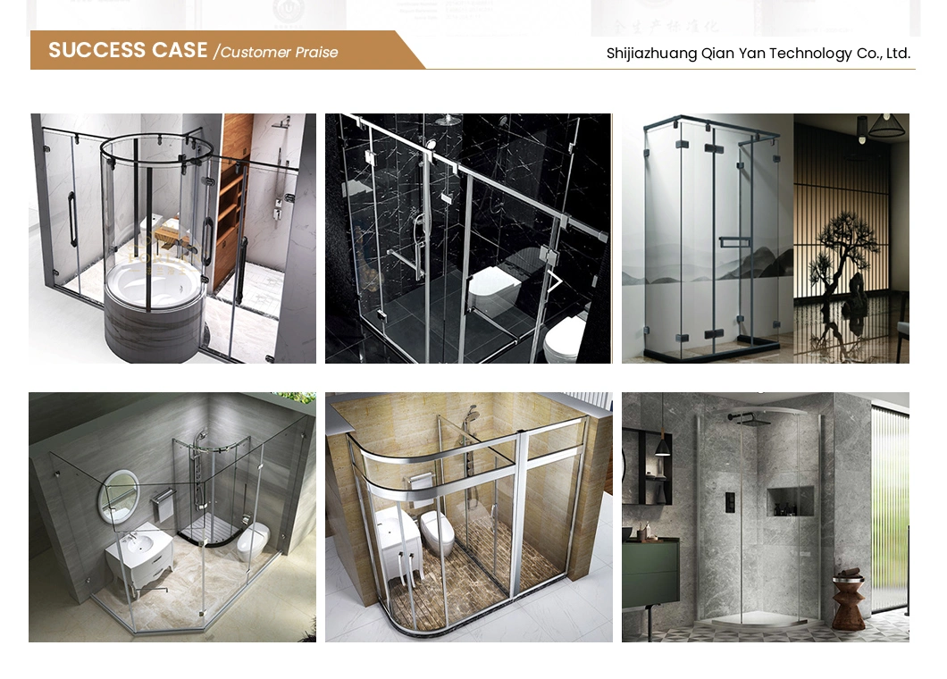 Qian Yan Semi Framed Glass Shower Door China Handle Hardware Manufacturers ODM Custom Classic Aluminum Railing Systems